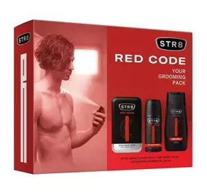 STR8 Red Code woda po goleniu 100 ml + dezodorant spray 150 ml + żel pod prysznic 250 ml