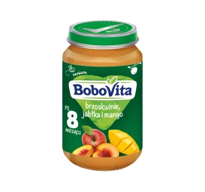 BoboVita deserek w słoiczku po 8 miesiącu Brzoskwinie, Jabłka i Mango 190 g