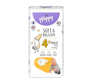 Bella Baby Happy Soft & Delicate 4+ Maxi Plus 9-15kg pieluchy 40 sztuk