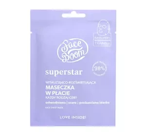Face Boom Super Star witalizująco-rozświetlająca maseczka w płachcie Gwiazdorska Dama
