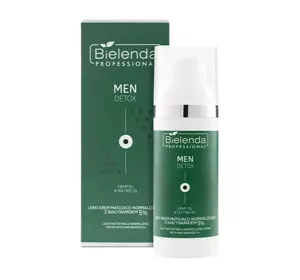 Bielenda Professional Men Detox lekki krem matująco-normalizujący z niacynamidem 5% 50 ml