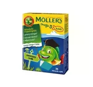 MOLLER’S OMEGA-3 RYBKI SUPLEMENT DIETY DLA DZIECI OWOCOWY 36 ŻELEK