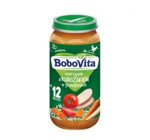BoboVita obiadek w słoiczku po 12 miesiącu Warzywa z Kurczakiem w Pomidorach 250 g
