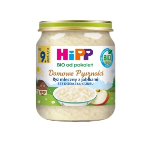 HIPP Bio Domowe Pyszności deserek w słoiczku dla dzieci po 9 miesiącu Ryż mleczny z jabłkami 200 g