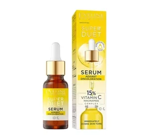 Eveline Cosmetics Super Duet serum do twarzy na przebarwienia 15% witamina C do skóry szarej 18 ml