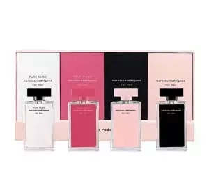 Narciso Rodriguez woda perfumowana spray Pure Musc 7,5 ml + Fleur Musc 7,5 ml + For Her 7,5 ml + woda toaletowa spray For Her 7,5 ml