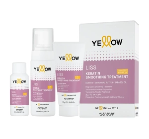 Yellow Professional Liss zestaw do keratynowego prostowania włosów szampon + pianka + maska