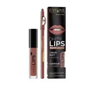 Eveline Cosmetics Oh My Lips zestaw pomadka w płynie + konturówka 1