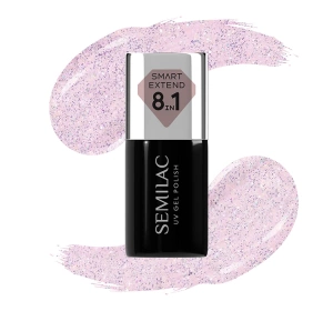 Semilac Smart Extend 8 in1 kolorowa baza hybrydowa 806 Glitter Delicate Pink 7 ml