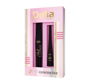 Delia Cosmetics Myself Confidence zestaw do makijażu oczu tusz 12 ml + eyeliner 4 ml