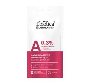 L'Biotica Dermomask natychmiastowo wygładzająca maseczka do twarzy z witaminą A 8 ml