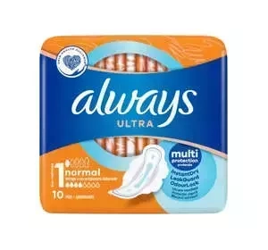 Always Ultra podpaski higieniczne ze skrzydełkami 1 Normal 10 sztuk