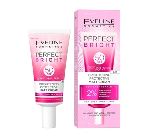 Eveline Cosmetics Perfect Bright rozjaśniająco-ochronny krem matujący do twarzy SPF50 30 ml