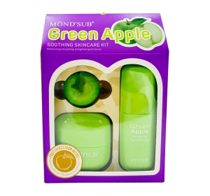 Mond'Sub Green Apple zestaw kosmetyków do pielęgnacji twarzy serum 30 ml + krem do twarzy 50 ml + nocna maska do ust 7 g