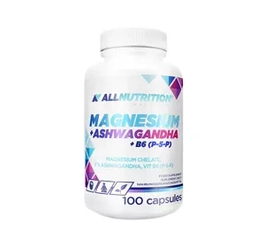 Allnutrition Magnesium + Ashwagandha + B6 P-5-P suplement diety 100 kapsułek