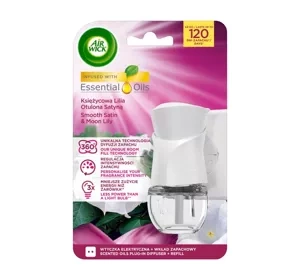 Air Wick zestaw elektryczny odświeżacz powietrza + wkład Księżycowa Lilia Otulona Satyną 19 ml