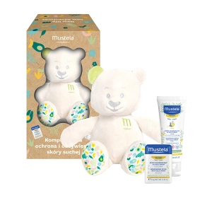Mustela zestaw kosmetyków dla dzieci krem do twarzy Cold Cream 40 ml + sztyft ochronny 9,2 g + pluszowy miś