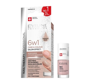 Eveline Cosmetics Nail Therapy 6w1 Care And Colour odżywka do paznokci Shimmering Nude 5 ml