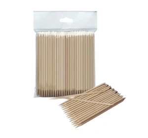 Staleks Pro Expert dwustronne patyczki do manicure z ostrą końcówką i kopytkiem drzewo pomarańczowe 150 mm 100 sztuk