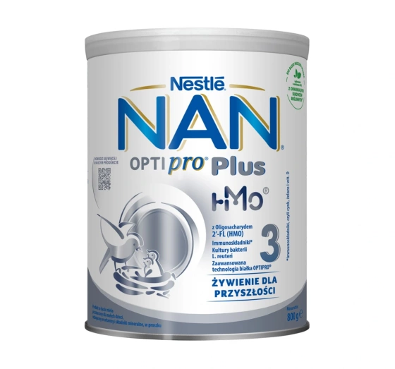 Nestle NAN Optipro Plus 3 Hm-O  produkt na bazie mleka, w proszku po 12 miesiącu życia 800g