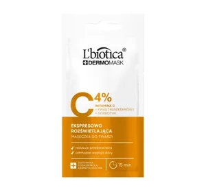 L'Biotica Dermomask ekspresowo rozświetlająca maseczka do twarzy z witaminą C 8 ml