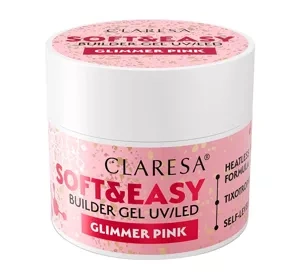 Claresa Soft & Easy żel budujący Glimmer Pink 90 g