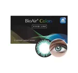 BioAir Colors Vivid Line Shiny Turquoise kolorowe soczewki kontaktowe 2 szt