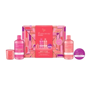 Baylis & Harding The Fuzzy Duck Cocktails zestaw prezentowy pianka do kąpieli Mango Mimosa 300 ml + żel pod prysznic Cranberry Fizz 300 ml + krem do rąk Berry Crush 50 ml + świeca zapachowa Strawberry Daiquiri 60 g