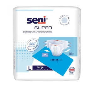 Seni Super pieluchomajtki dla dorosłych rozmiar L 10 sztuk