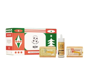 Mydlarnia Cztery Szpaki zestaw prezentowy kosmetyków naturalnych dla mężczyzn Mężny olejek do brody i zarostu Brodomir 30 ml + mydło Wyrwidąb 110 g + mydło Waligóra 110 g