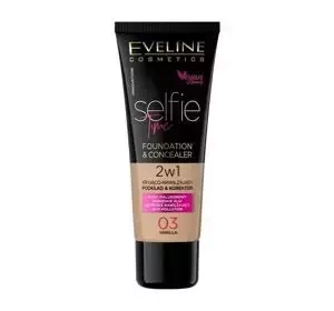 Eveline Cosmetics Selfie Time kryjąco-nawilżający podkład i korektor 03 Vanilla 30 ml