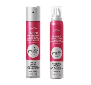 Joanna Styling Effect zestaw pianka dodająca objętości Extra Strong 150 ml + lakier do włosów Extra Strong 250 ml