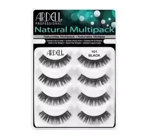Ardell Natural Multipack sztuczne rzęsy na pasku 101 Demi Black 4 pary
