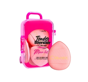 Clavier Tender Blender Mua Kit zestaw mini gąbek do makijażu w walizeczce Pink 6 sztuk