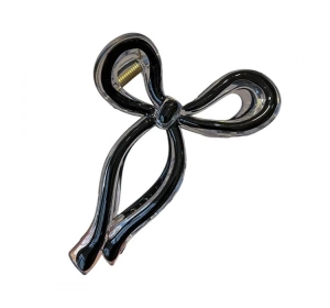 eCarla klamra do włosów kokarda SP366CZ Czarna