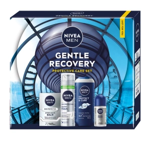 NIVEA MEN Gentle Recovery zestaw kosmetyków dla mężczyzn żel pod prysznic + pianka do golenia + balsam po goleniu + antyperspirant roll-on