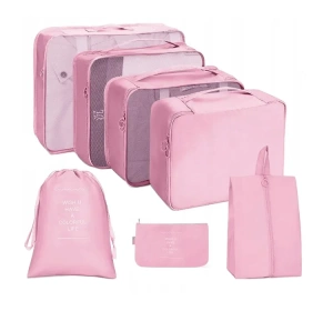 eCarla zestaw kosmetyczek i organizatorów Różowa 7 sztuk