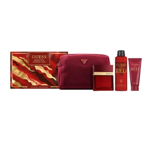 Guess Red Seductive Homme woda toaletowa spray 100 ml + dezodorant spray 226 ml + żel pod prysznic 100 ml + kosmetyczka