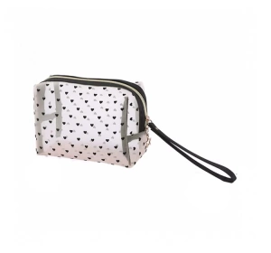eCarla kosmetyczka w serduszka KS126 Beżowa