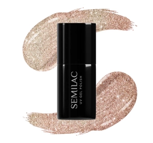 Semilac Valentines lakier hybrydowy 349 Delicate Vanilla Glitter 7 ml