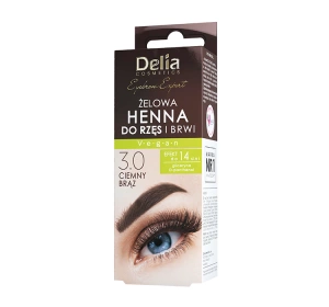 Delia Cosmetics żelowa henna do brwi i rzęs 3.0 Ciemny Brąz