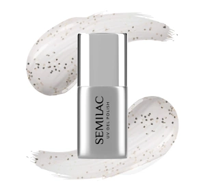 Semilac TrendyLicious top hybrydowy bez przemywania ze złotą drobiną T33 Top No Wipe Old Money 7 ml