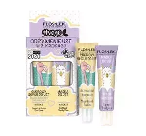 Floslek Lip Care Odżywienie zestaw do pielęgnacji ust cukrowy scrub limonkowy i maska gruszkowa 2 x 14 g