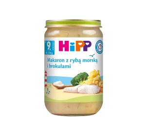 HIPP Bio obiadek w słoiczku Makaron z rybą morską i brokułami po 9 miesiącu 220 g