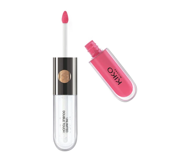   KIKO Milano Unlimited Double Touch dwuetapowa pomadka w płynie 111 Satin Pink Camellia 2x3ml