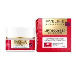 Eveline Cosmetics Lift Booster Collagen aktywnie naprawczy krem-wypełniacz zmarszczek 70+ 50 ml