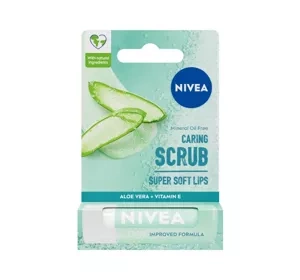NIVEA Caring Scrub Super Soft pielęgnujący peeling do ust Aloes 4,8 g