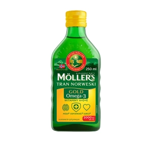 Möller’s Tran Norweski Gold suplement diety Omega-3 z witaminami A+D+E cytrynowy 250ml