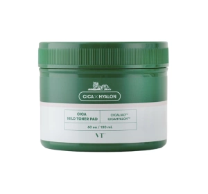 VT Cosmetics Cica x Hyalon Cica Mild Toner Pad złuszczające płatki do twarzy 60 szt