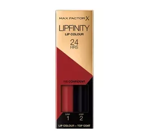 Max Factor Lipfinity pomadka 115 Confident 2,3 ml + Top Coat 1,9 g